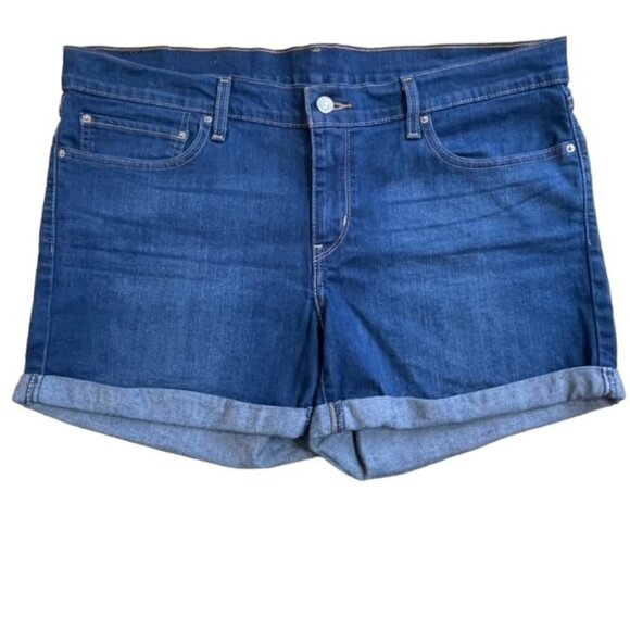 LEVI'S Mid-Rise Cuffed Hem Jean Shorts - Size 33 - Picture 1 of 6
